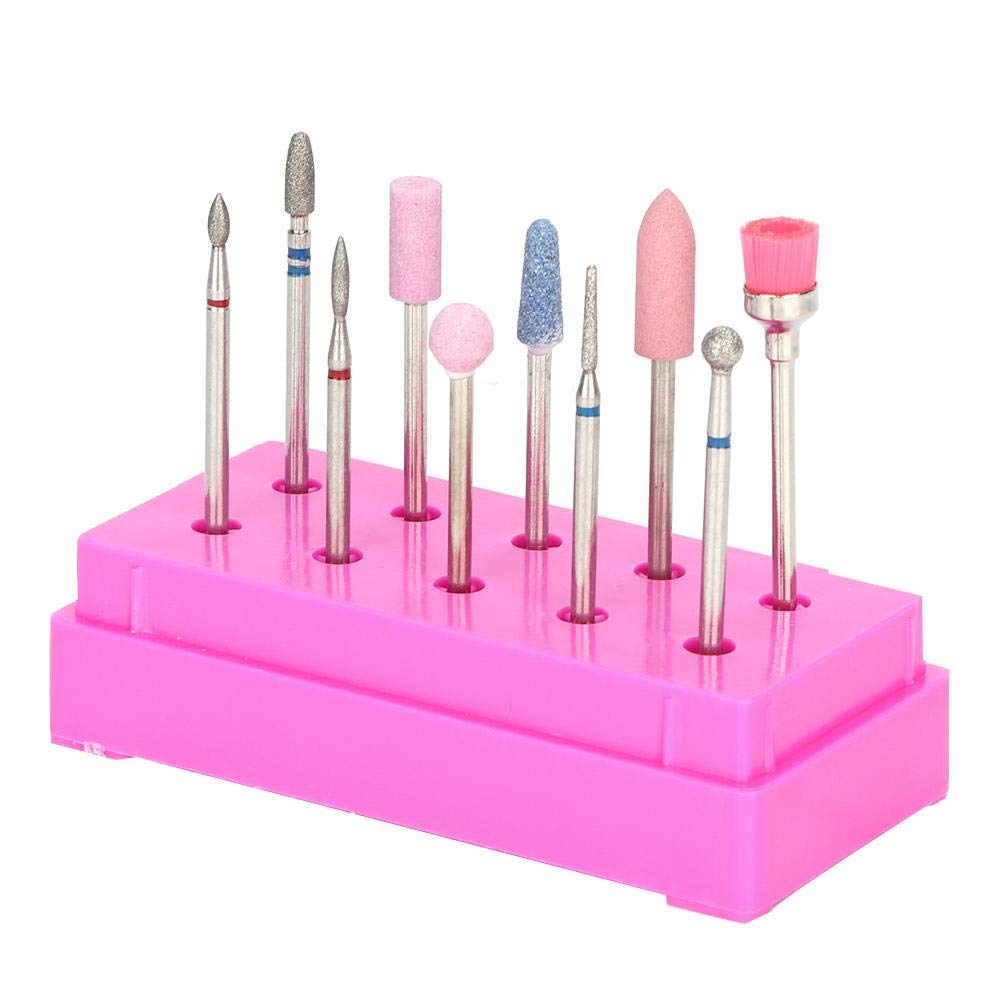 Nail Drill Bit Holder Storage Box 10 Slots Mask Queen Nepal