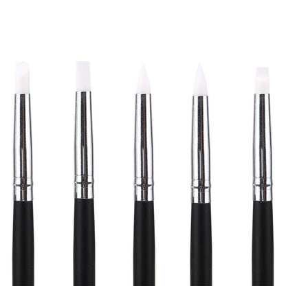 Generic 5Pcs Flexible Silicone Brush Nail Tools For 3D Gel Set Mask Queen Nepal