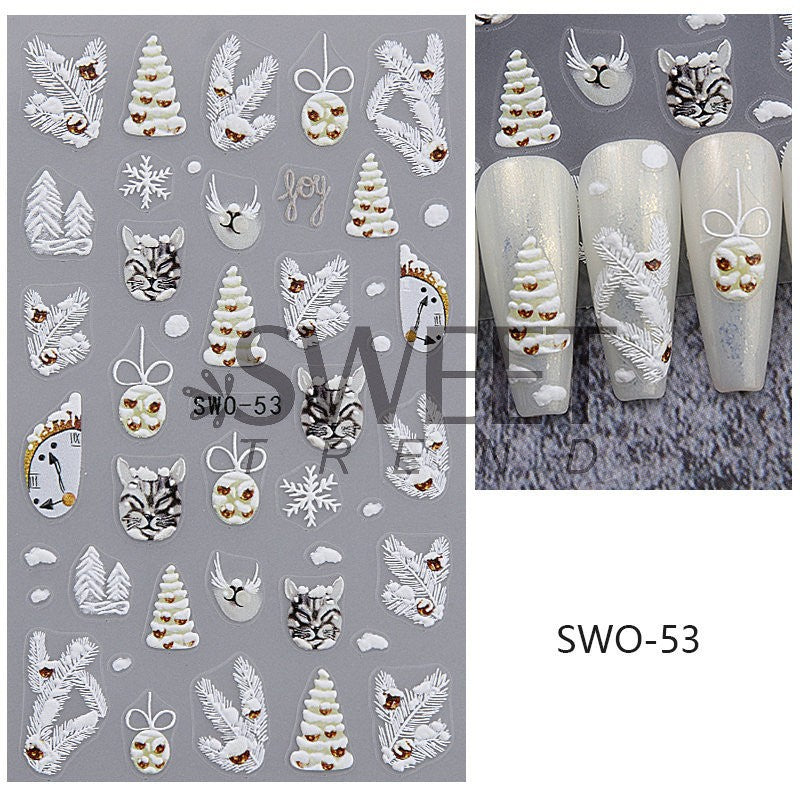 Sweet Trend Christmas Nail Art Glitter & Stone 5D Sticker Mask Queen Nepal