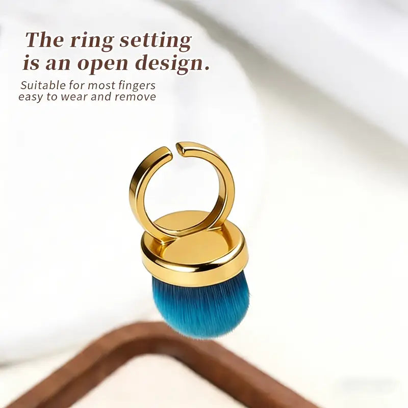 Ring Nail Dust Brush With Soft Blue Bristles Mask Queen Nepal