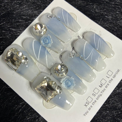 Press On Nails 10Pcs Code-L (030+) Easy Beauty Nepal