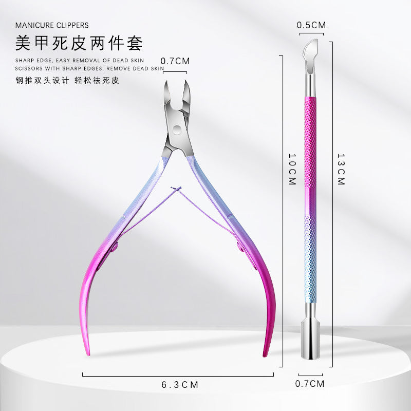 Multi-Colored Stainless Steel Cuticle Nipper with Pusher Mask Queen Nepal