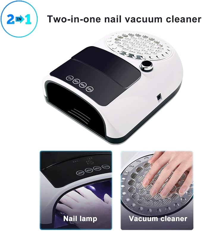 2 in 1 Professional LED UV Nail Lamp with Dust Collector, 126W Mask Queen Nepal