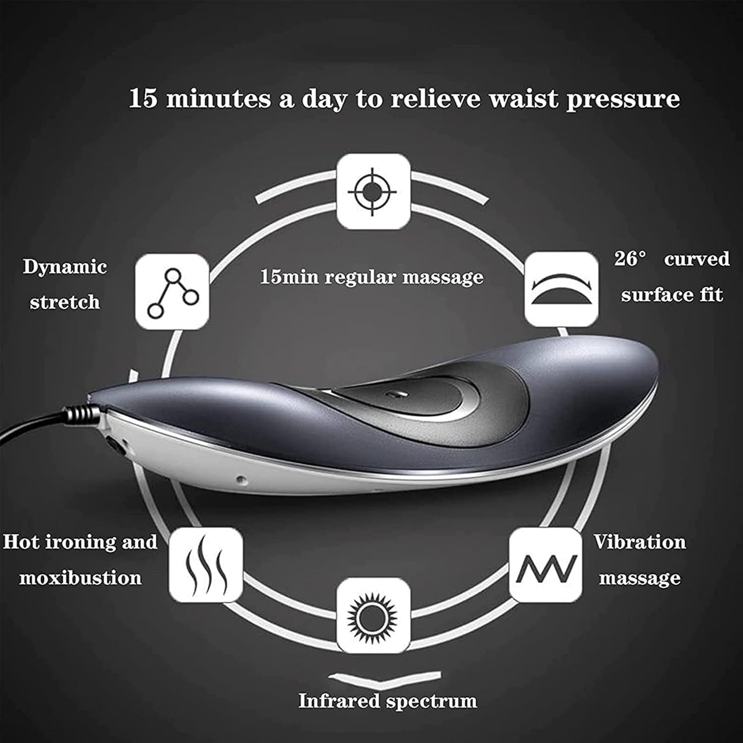 Lumbar Massager Electric Traction Device Lower Back Massager with 3 Temperature Control Mask Queen Nepal