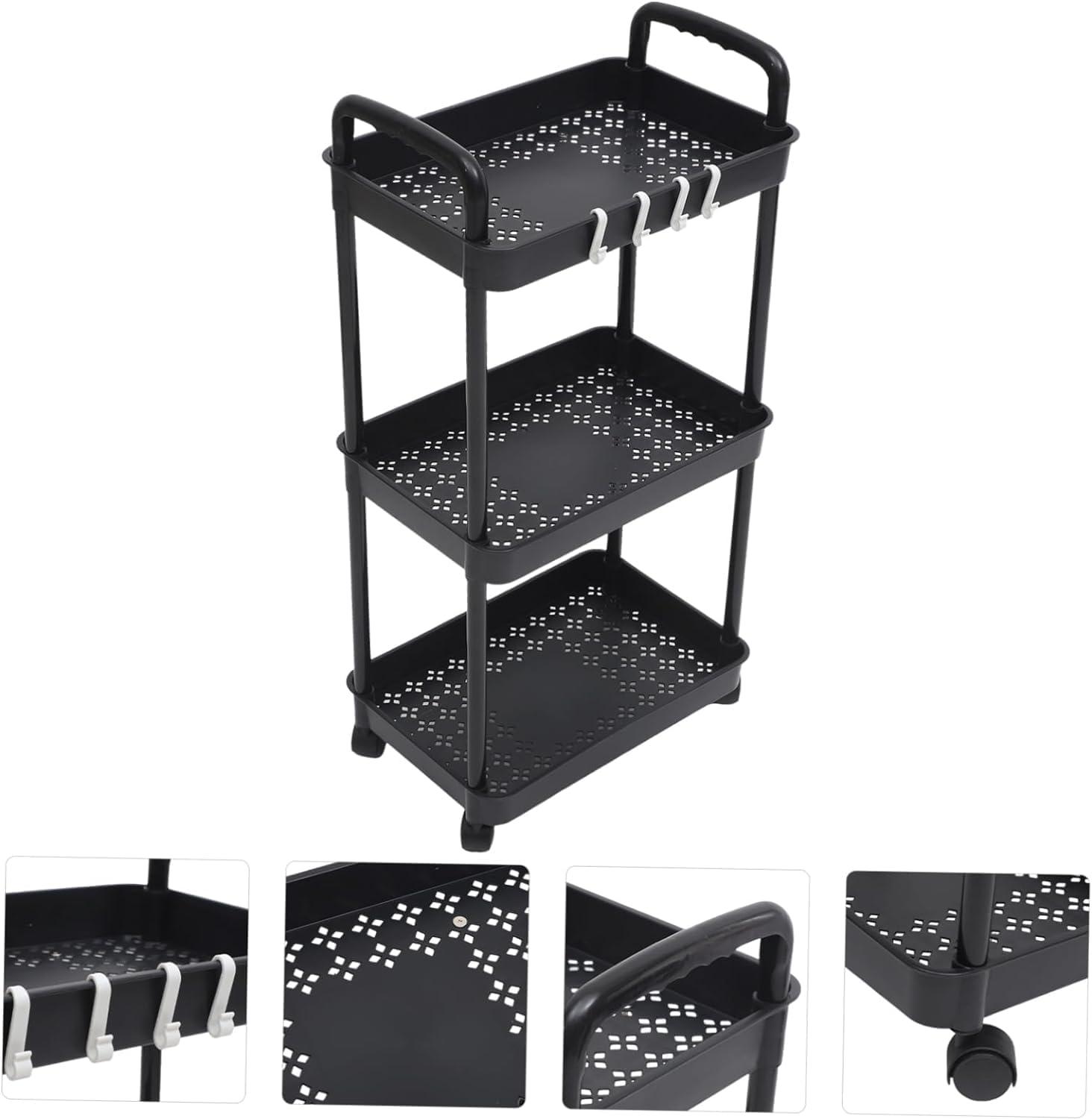 3 Layer Multipurpose Rolling Storage Trolley Mask Queen Nepal