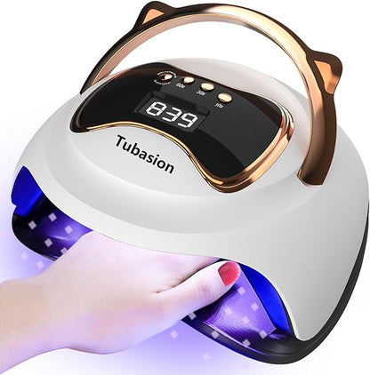 UV LED Nail Lamp, Newest 120W Fast Curing Gel UV Light for Nails with 4 Timer LCD Display Mask Queen Nepal