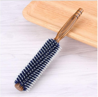 Wood Handle Round Roll Hair Curly Comb Mask Queen Nepal