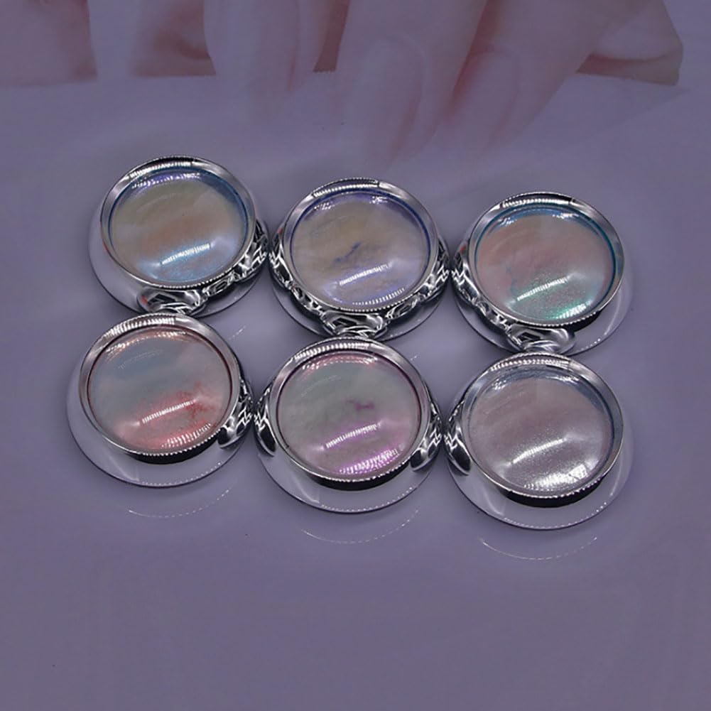 Nail Ornament 6 - Colors White Pearl Chrome Nail Powder Set Mask Queen Nepal