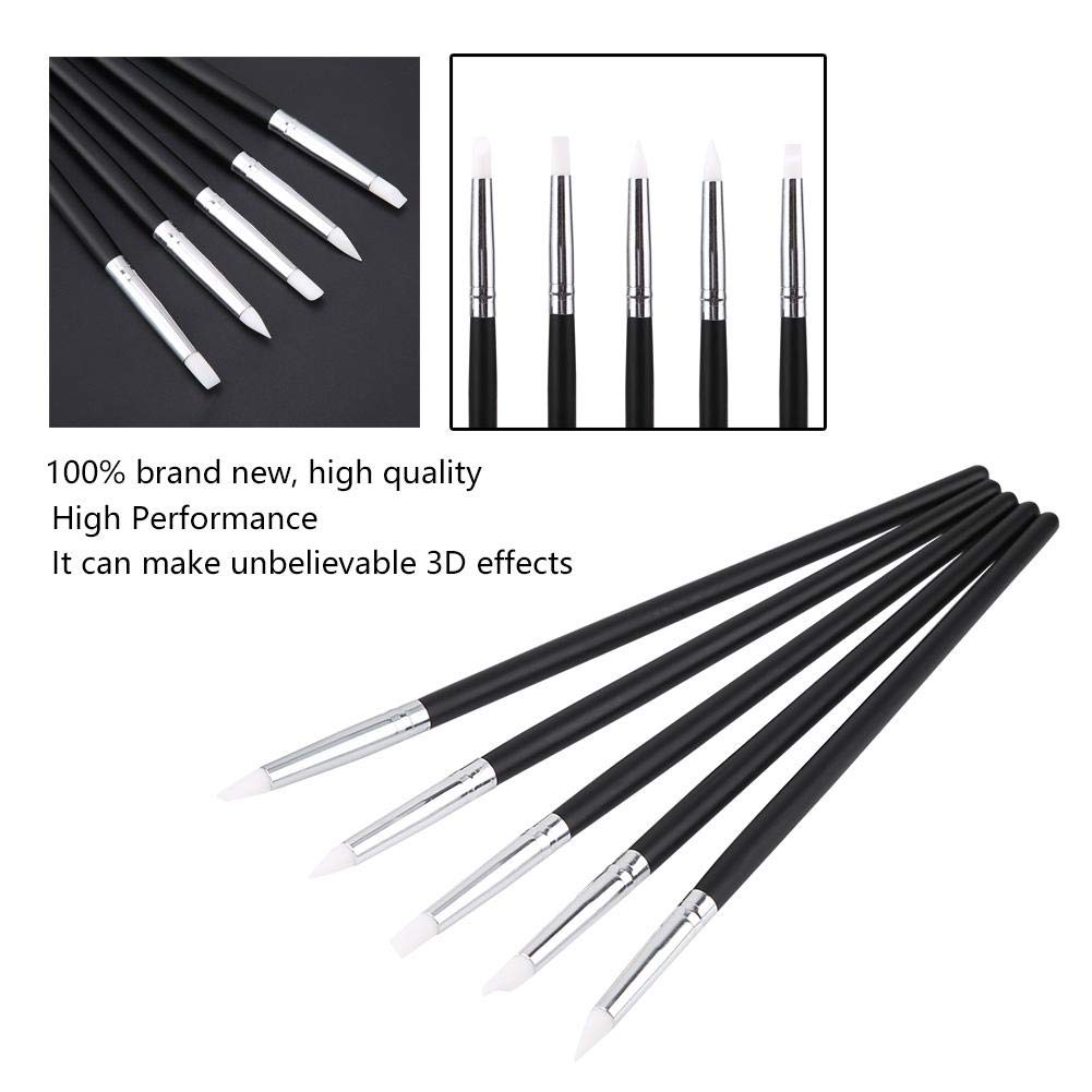 Generic 5Pcs Flexible Silicone Brush Nail Tools For 3D Gel Set Mask Queen Nepal