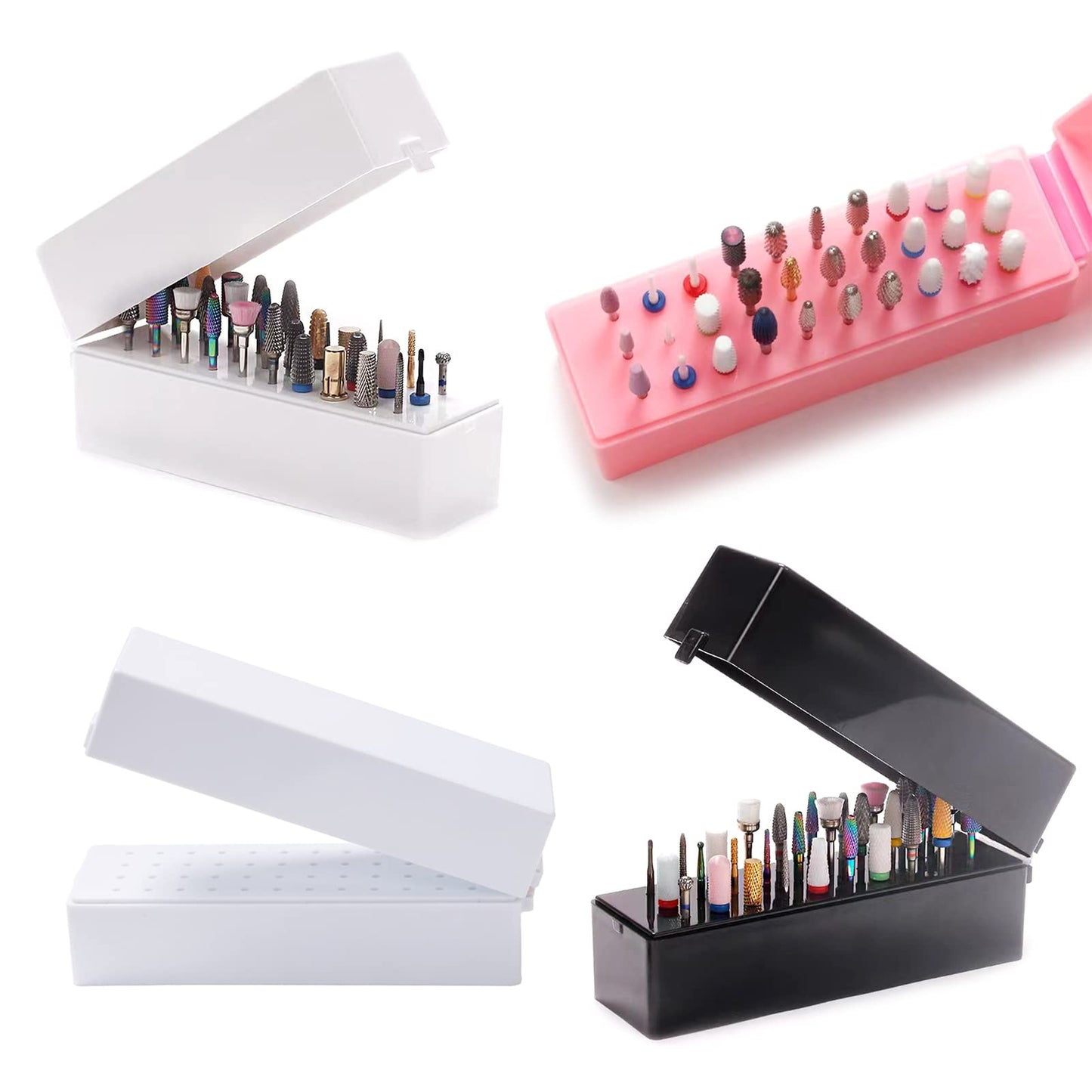 Nail Drill Bit Holder Storage Case 30 Slots Mask Queen Nepal