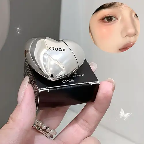 Ouoii Lavender Matte Liquid Blush Velvet Heart Shaped Face Pigment Easy Beauty Nepal