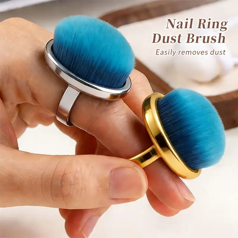 Ring Nail Dust Brush With Soft Blue Bristles Mask Queen Nepal
