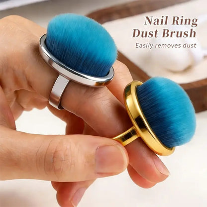 Ring Nail Dust Brush With Soft Blue Bristles Mask Queen Nepal