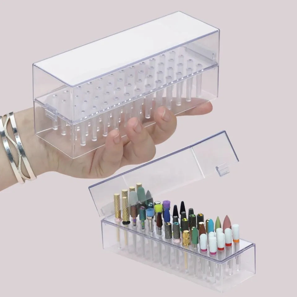 Nail Drill Bit Holder Storage Case 30 Slots Mask Queen Nepal