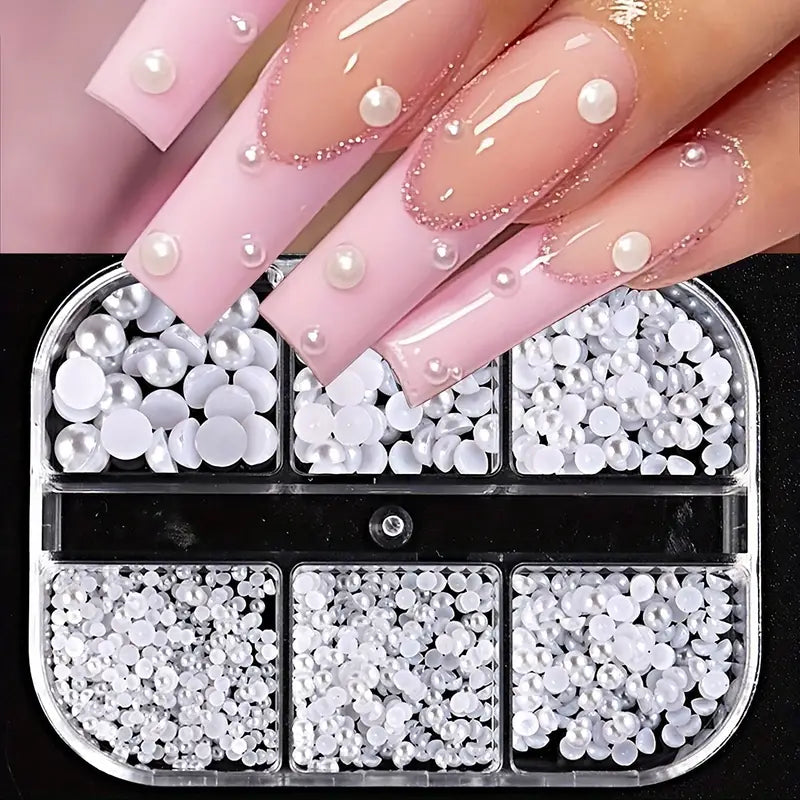 6 Grid Nail Stone Box Nail Art Rhinestone Mask Queen Nepal