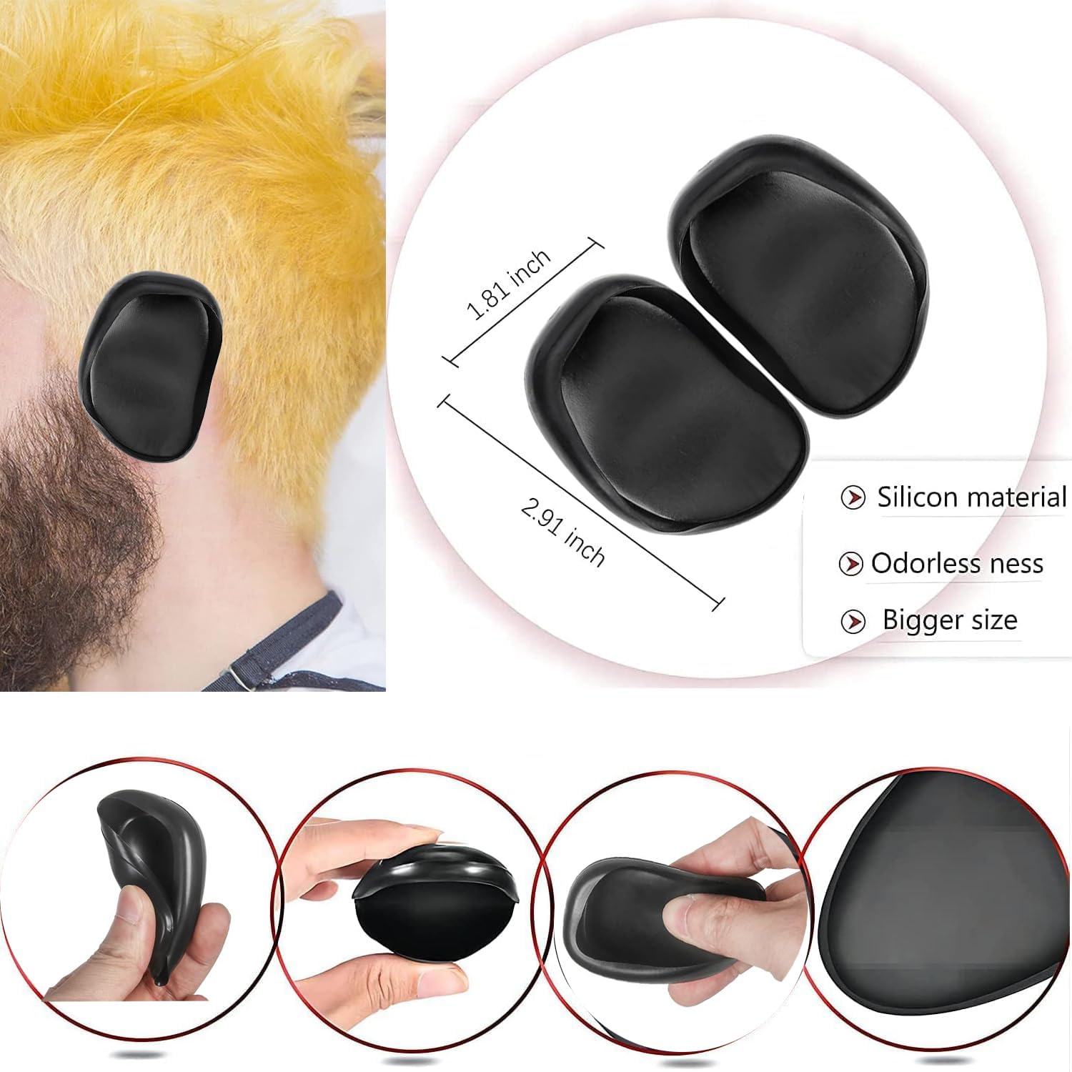 Soft Rubber Reusable Ear Cover Hair Dye Shield Protector Mask Queen Nepal