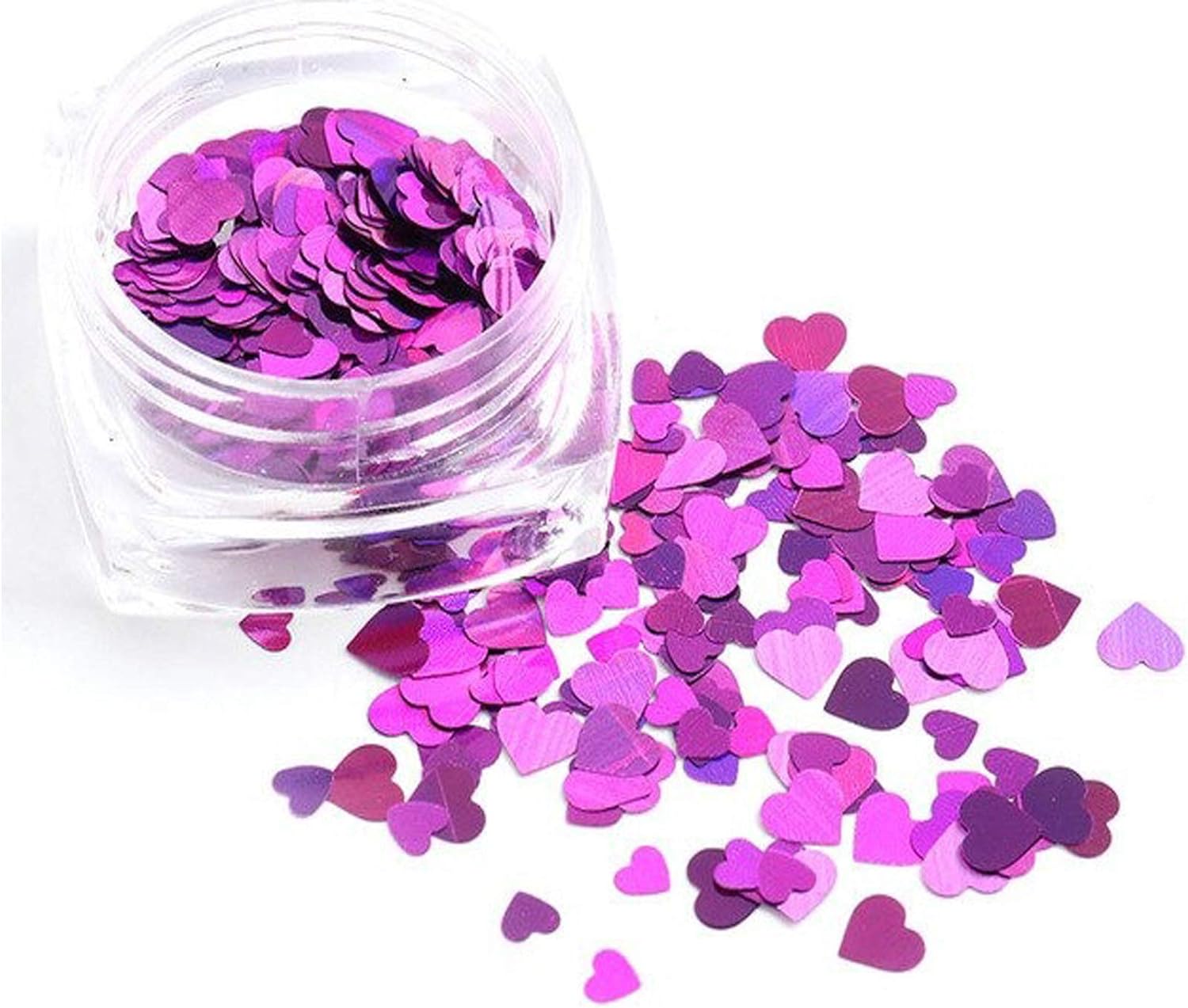 Holographic  Sweet Love Heart Nail Sequin Mask Queen Nepal