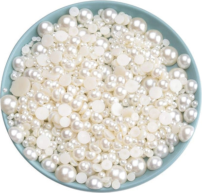 Half Flatback Pearls Artificial Plastic Chic Beads for DIY Craft. Mask Queen Nepal