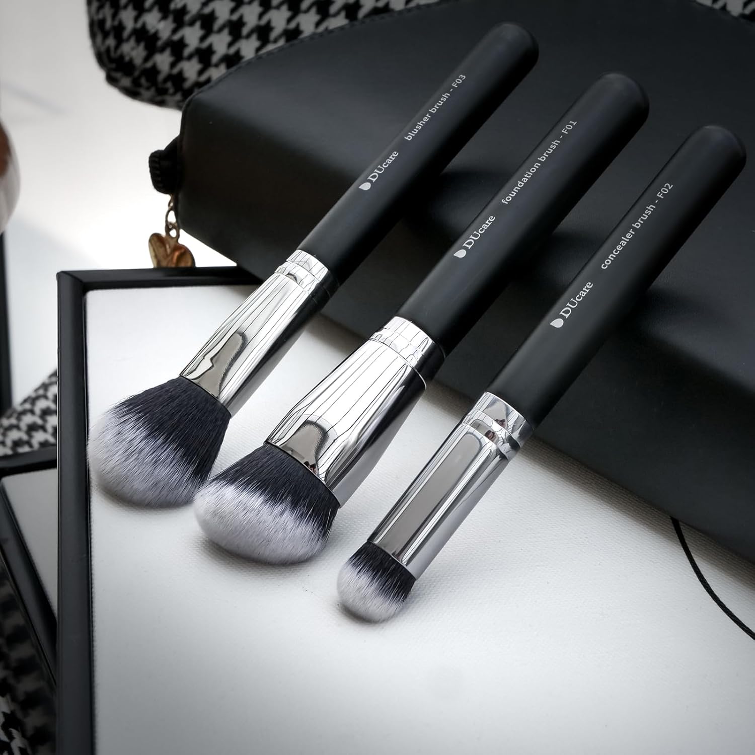 DUcare Panda Black Makeup 3Pcs Brush Set Easy Beauty Nepal