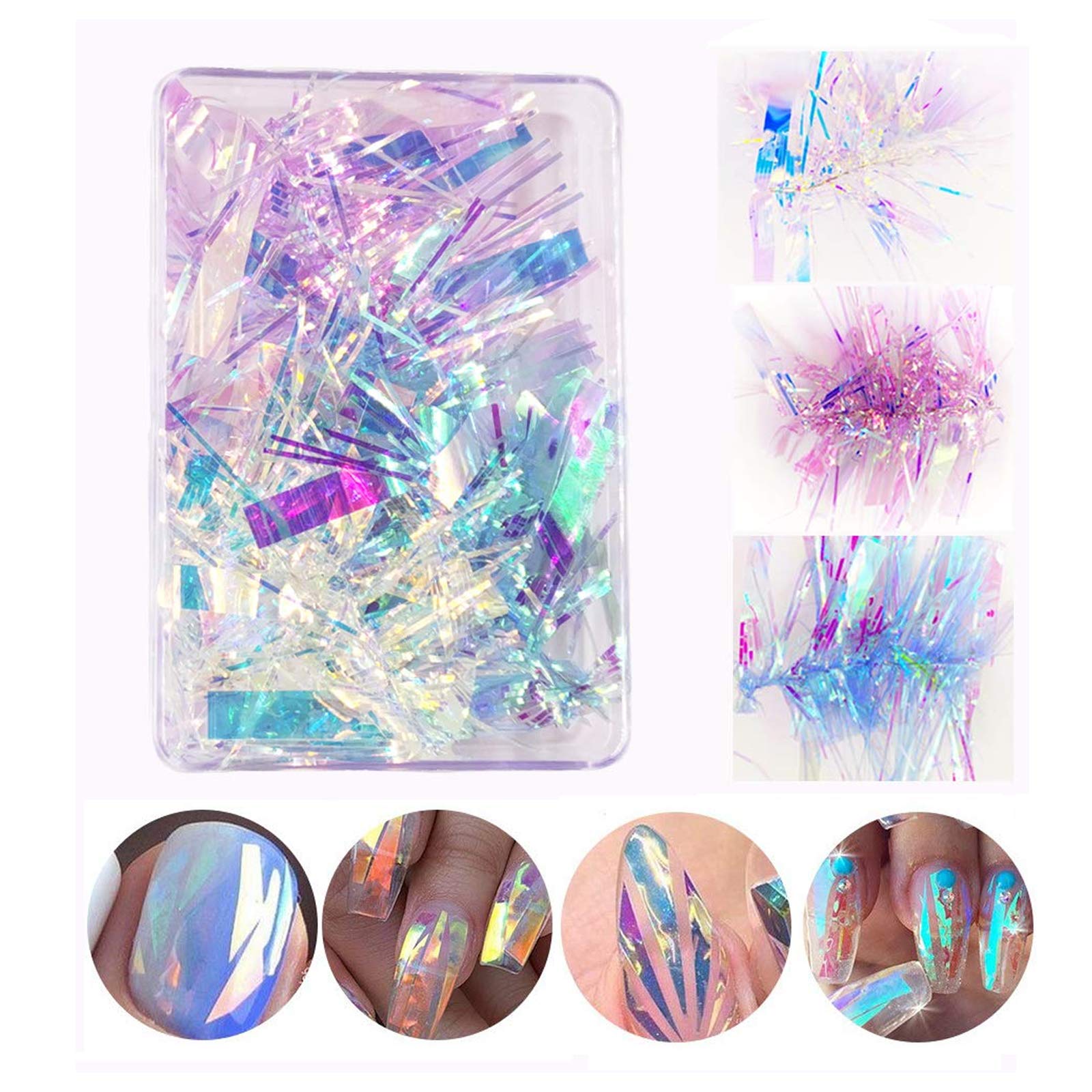 Laser Mirror Aurora Glass Paper Nail For Nail Art Mask Queen Nepal