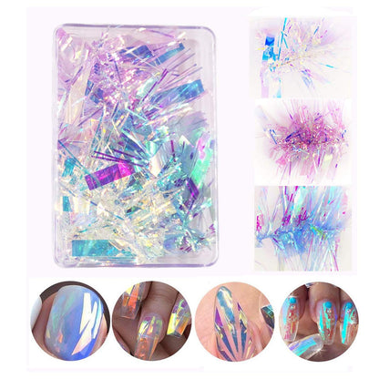 Laser Mirror Aurora Glass Paper Nail For Nail Art Mask Queen Nepal