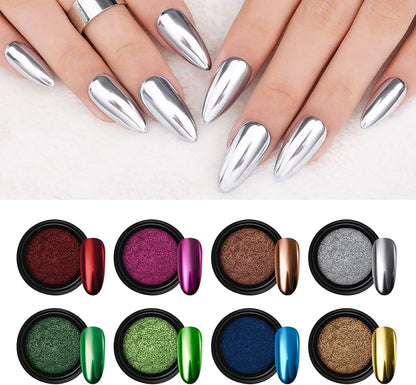 Chrome Nail Powder -Metallic Mirror and Bubble Effect Mask Queen Nepal