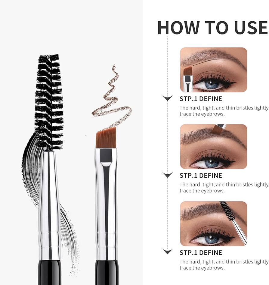 DUcare Eyebrow Brush Dual Ended Angled & Spoolie Brush Easy Beauty Nepal