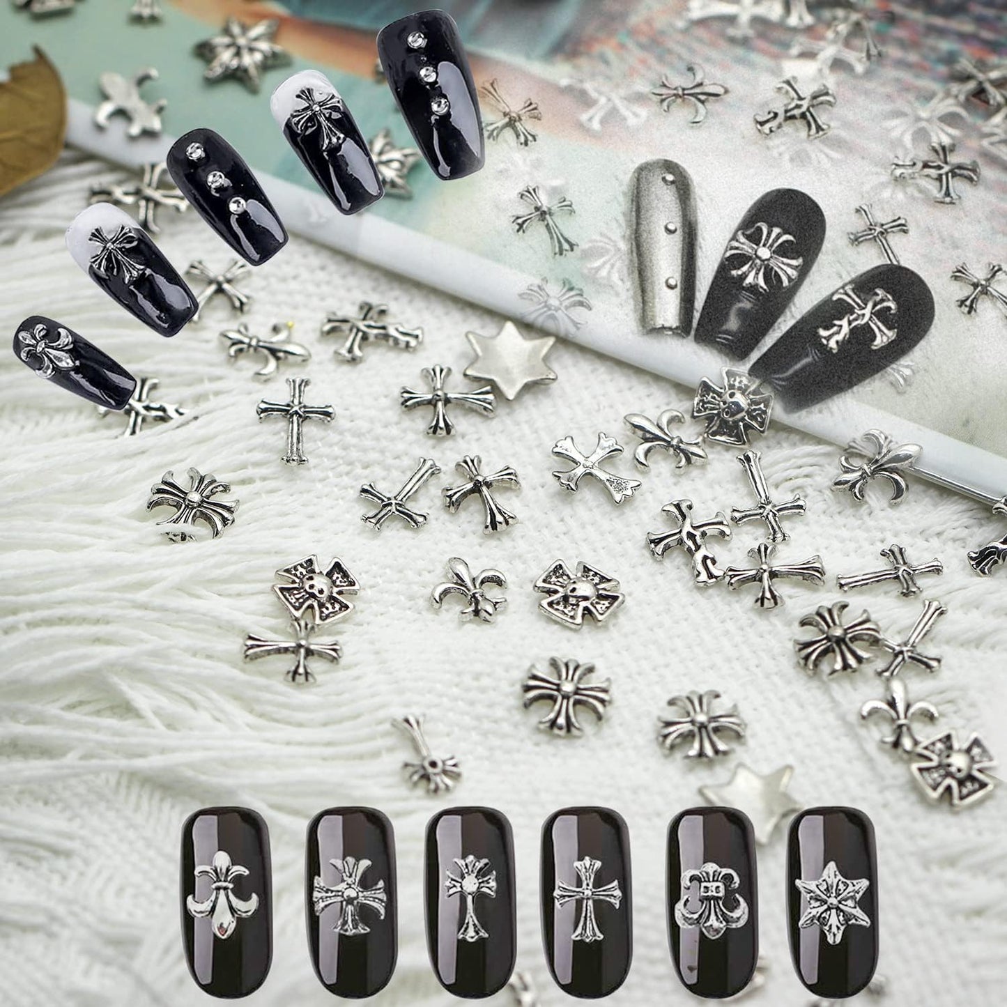 Mixed 25pcs Retro Metal Charms Nail Art Accessories Mask Queen Nepal
