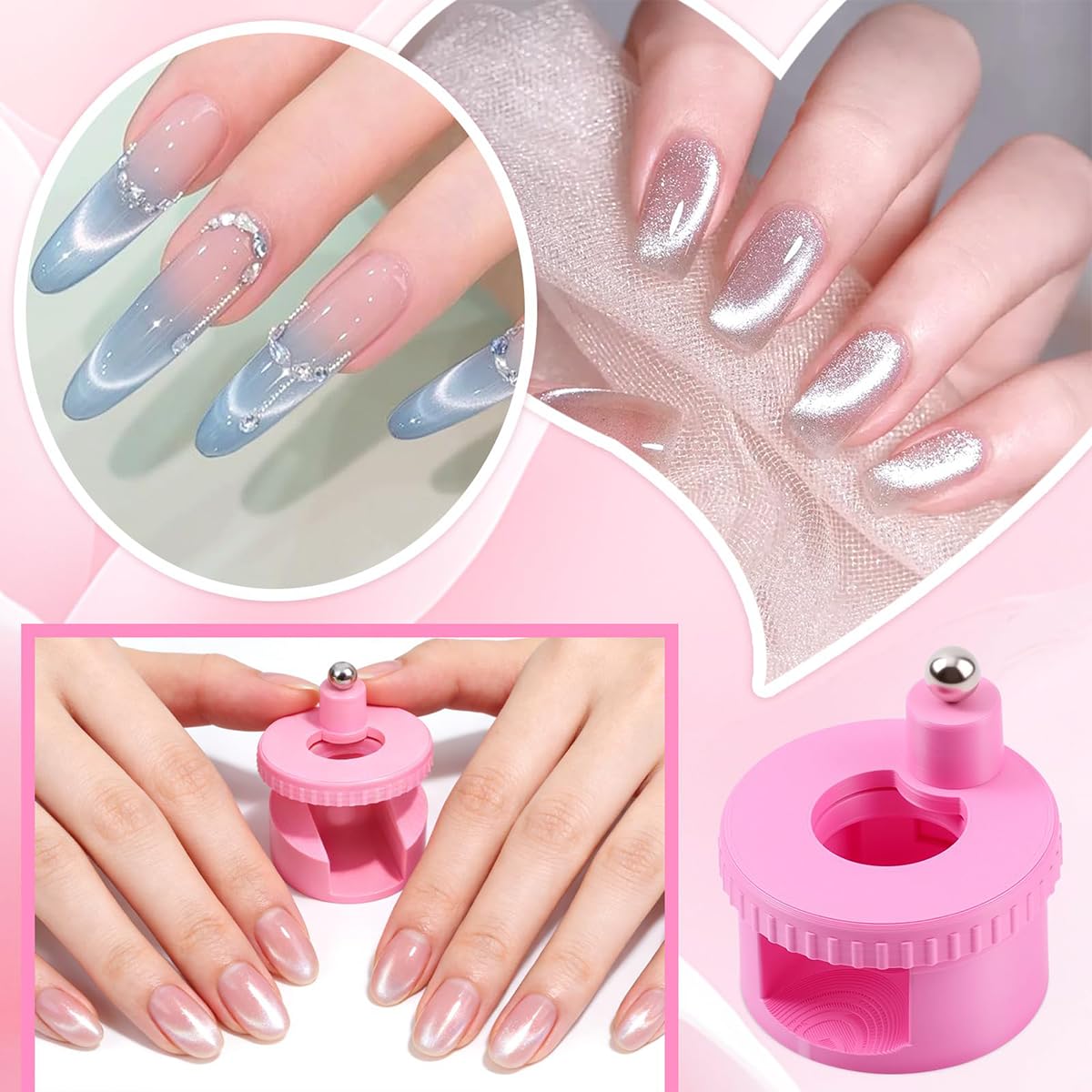 Rotating Magnet Precision Tool for Cat Eye Nail Polish Mask Queen Nepal