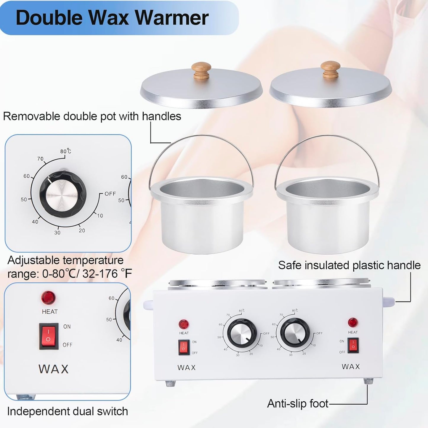 Professional Double Wax Warmer Machine For Hair Removal Mask Queen Nepal