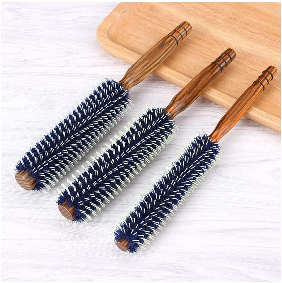 Wood Handle Round Roll Hair Curly Comb Mask Queen Nepal