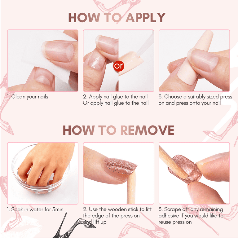 Y011 Press On Nails Long Coffin Shape Easy Beauty Nepal