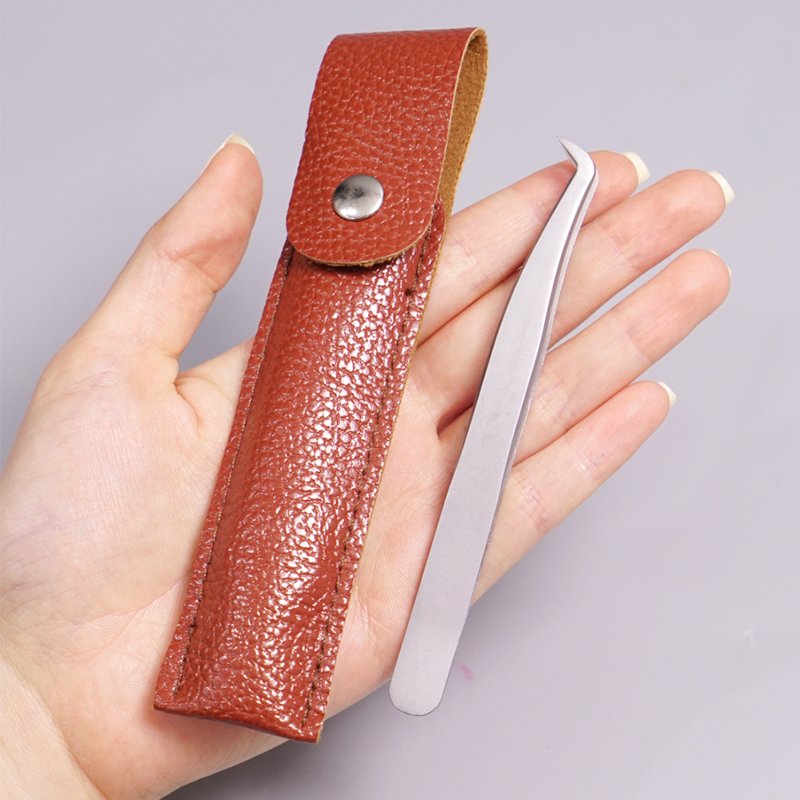 Eyelash Tweezer With Leather Portable Protective Storage Mask Queen Nepal