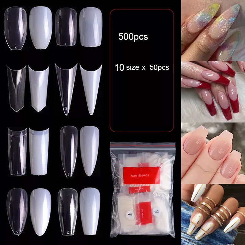 Tips Nail 0 to 9 French & Natural Shape Mask Queen Nepal