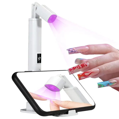 Portable Mini Handheld UV Nail Light Belt Encourage for Gel Nail Lamp with Foldable Stand Mask Queen Nepal