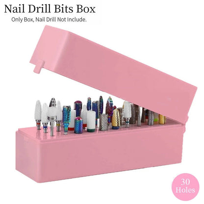 Nail Drill Bit Holder Storage Case 30 Slots Mask Queen Nepal