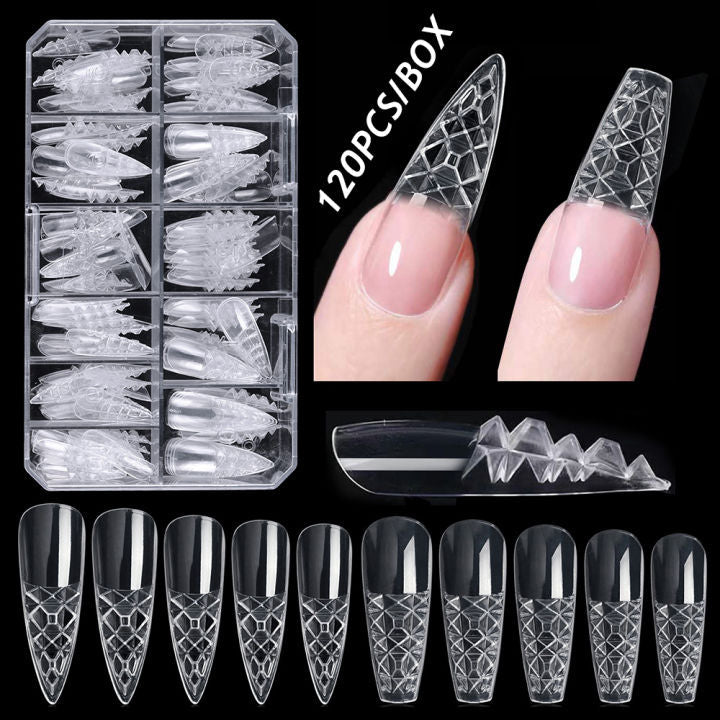 3D Crystal Glass Nail Tips 120 PCS Mask Queen Nepal
