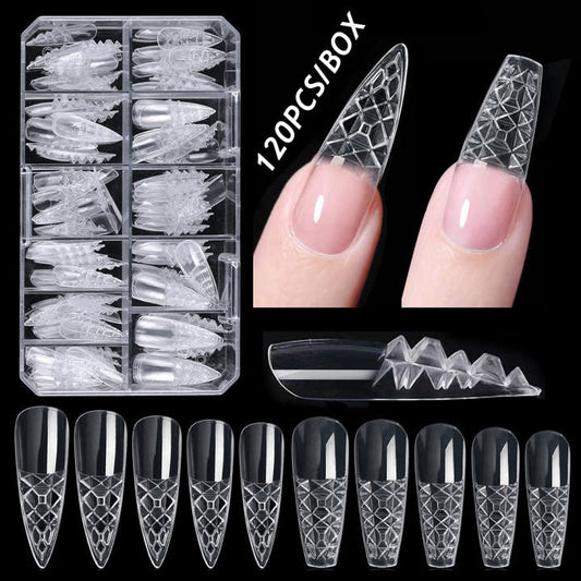 3D Crystal Glass Nail Tips 120 PCS Mask Queen Nepal