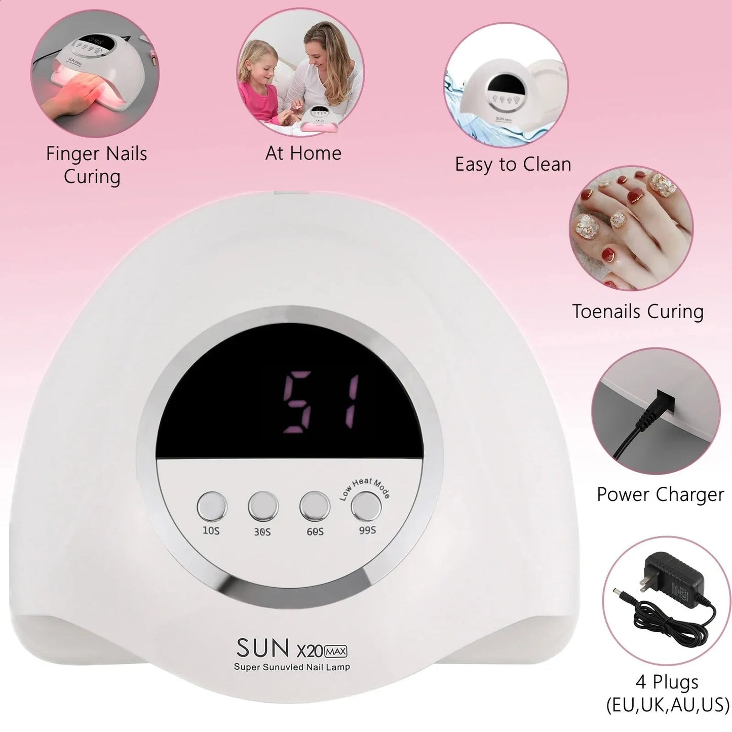 Sun X20 UV Lamp LED Nail Dryer With 72LEDS Mask Queen Nepal