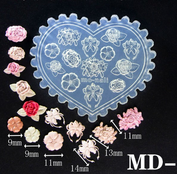 3D Acrylic Powder Sculpture Mold Silicone Nail Art Flower Template Manicure. Mask Queen Nepal