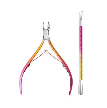 Multi-Colored Stainless Steel Cuticle Nipper with Pusher Mask Queen Nepal