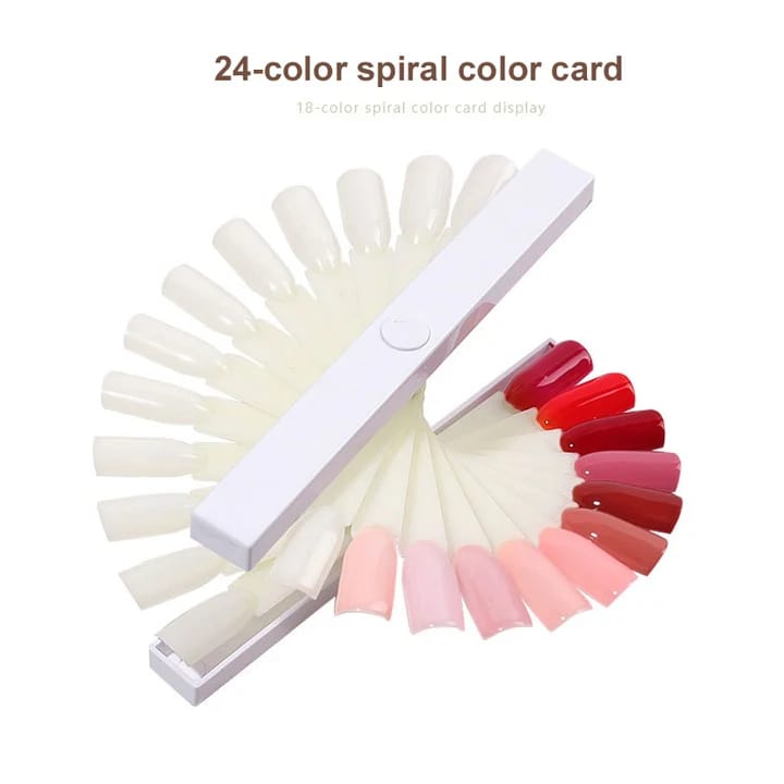 Fan Shape Nail Color Card 24 Color Display Mask Queen Nepal