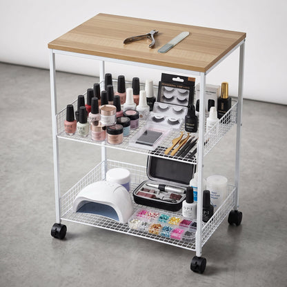 Multi-layer Wooden Table Top Storage Trolley Mask Queen Nepal