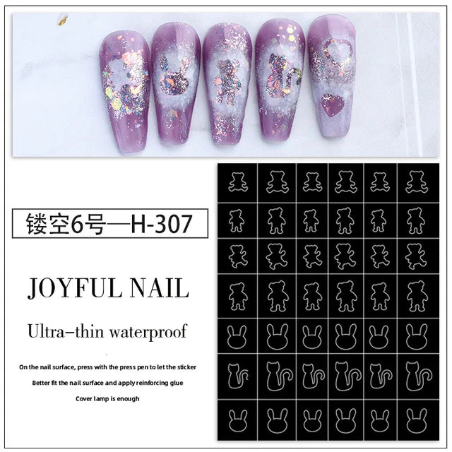 H- Code Nail Sticker Template Mask Queen Nepal