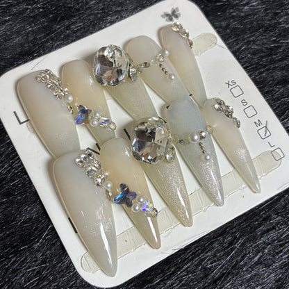 Press On Nails 10Pcs Code-BF (040+) Easy Beauty Nepal