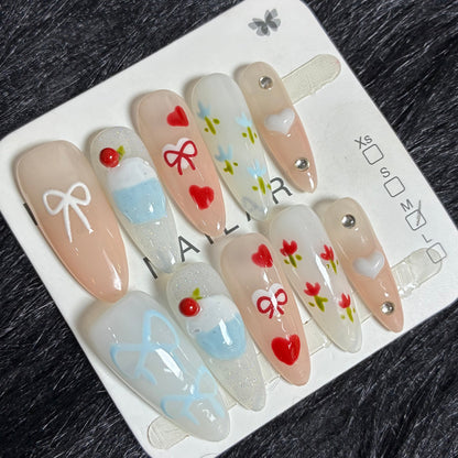 Press On Nails 10Pcs Code-BF (040+) Easy Beauty Nepal