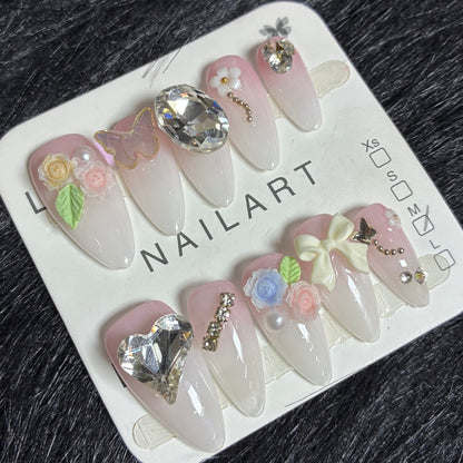 Press On Nails 10Pcs Code-BF (040+) Easy Beauty Nepal
