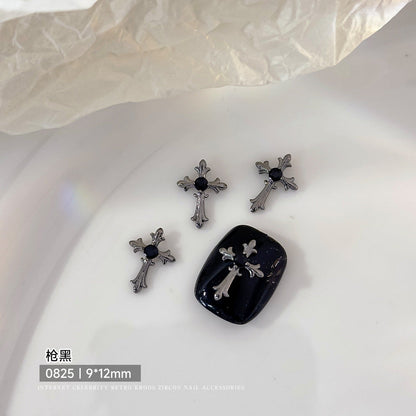 Zircon Metallic Cross Charm Nail Art Accessories Mask Queen Nepal