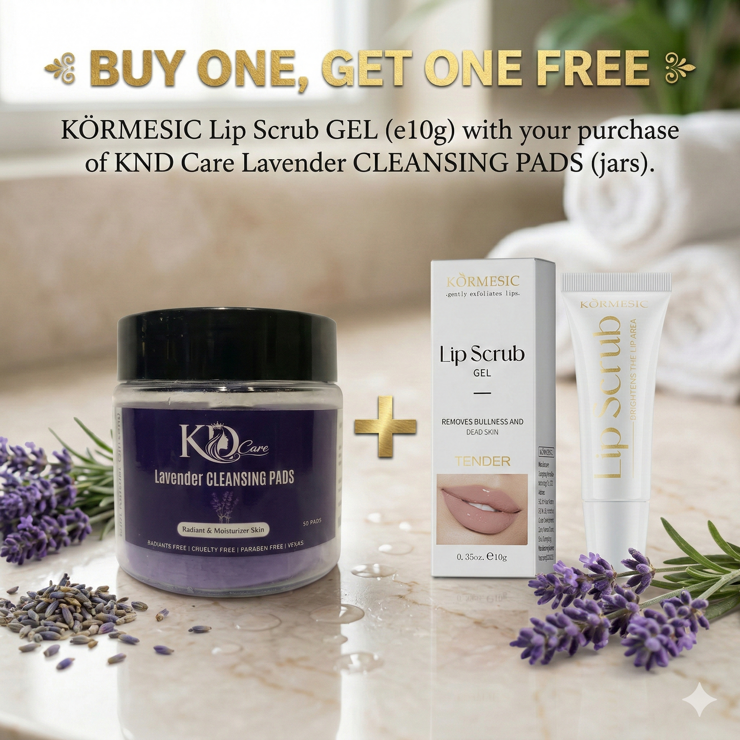 KD Care Cleansing Pads + Kormesic Lip Scrub (FREE) Mask Queen Nepal