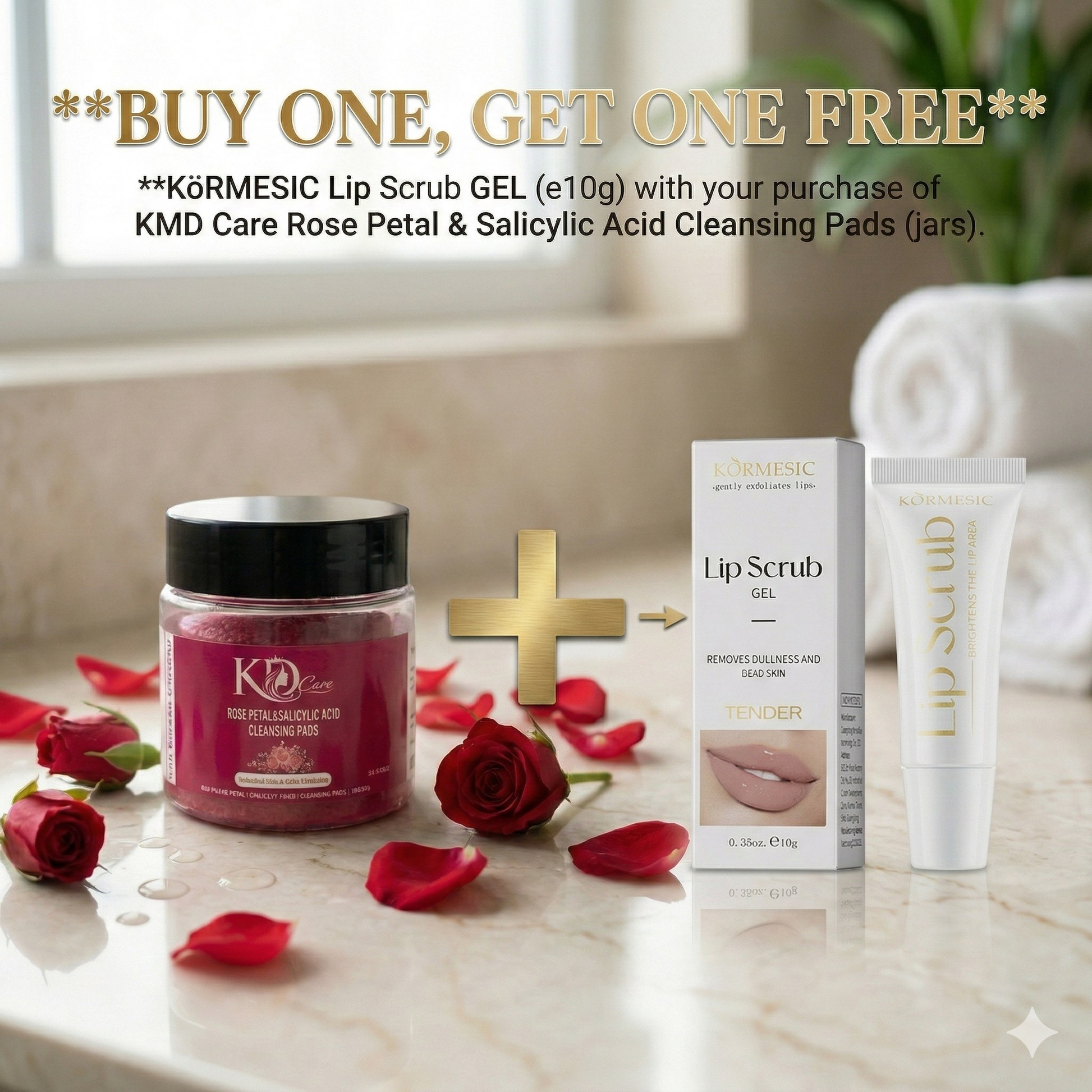 KD Care Cleansing Pads + Kormesic Lip Scrub (FREE) Mask Queen Nepal